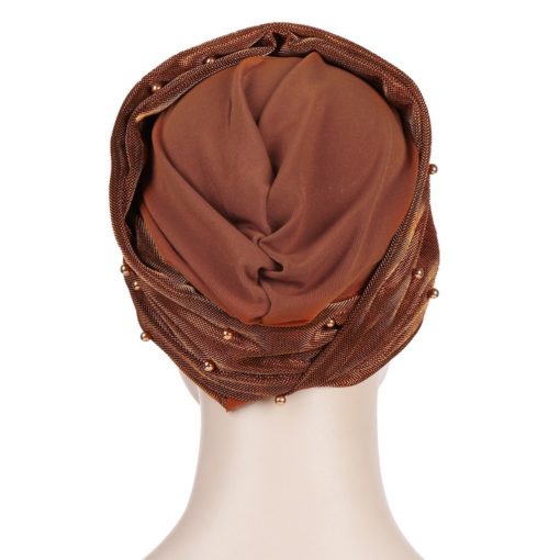 Turban perlé croisé