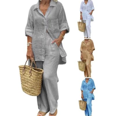 Cotton dress 100% 2 - L, beige