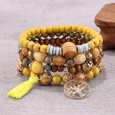 Ensemble de 4 bracelet en bois