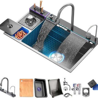 Evier cuisine multifonctionel 304 acier inoxydable